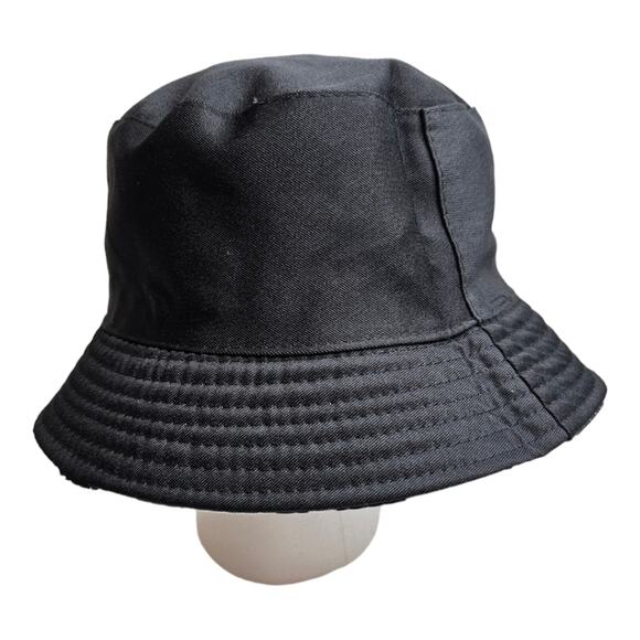 White Cow Print Reversible Bucket Hat Black on the Other Side One Size Fits Most - Picture 3 of 7